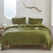 Simple&Opulence 100% Linen 3Pcs Bedding Set Natural Flax Breathable King Size with Coconut Button Comforter Duvet Cover Set - Sleep Galleria