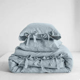 Simple&Opulence 100% Linen Bedding Set 3Pcs Natural Flax Breathable King Size with Tie Closure Pillowcase Duvet Cover Sheet - Sleep Galleria