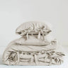 Simple&Opulence 100% Linen Bedding Set 3Pcs Natural Flax Breathable King Size with Tie Closure Pillowcase Duvet Cover Sheet - Sleep Galleria
