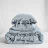 Simple&Opulence 100% Linen Bedding Set 3Pcs Natural Flax Breathable King Size with Tie Closure Pillowcase Duvet Cover Sheet - Sleep Galleria