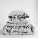 Simple&Opulence 100% Linen Bedding Set 3Pcs Natural Flax Breathable King Size with Tie Closure Pillowcase Duvet Cover Sheet - Sleep Galleria