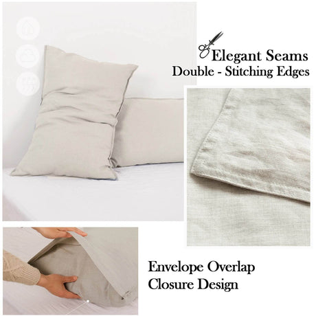 Simple&Opulence 3/4 Pcs 100% Bed Linen Sheet Set Basic Style Washed Natural French Flax Soft Breathable Comforter Sheets Sets - Sleep Galleria