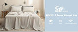 Simple&Opulence 3/4 Pcs 100% Bed Linen Sheet Set Basic Style Washed Natural French Flax Soft Breathable Comforter Sheets Sets - Sleep Galleria