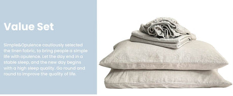 Simple&Opulence 3/4 Pcs 100% Bed Linen Sheet Set Basic Style Washed Natural French Flax Soft Breathable Comforter Sheets Sets - Sleep Galleria
