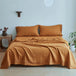 Simple&Opulence 3/4 Pcs 100% Bed Linen Sheet Set Embroidery Washed Natural French Flax Soft Breathable Comforter Sheets Sets - Sleep Galleria