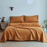 Simple&Opulence 3/4 Pcs 100% Bed Linen Sheet Set Embroidery Washed Natural French Flax Soft Breathable Comforter Sheets Sets - Sleep Galleria