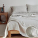 Simple&Opulence 3/4 Pcs 100% Bed Linen Sheet Set Embroidery Washed Natural French Flax Soft Breathable Comforter Sheets Sets - Sleep Galleria