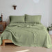 Simple&Opulence 3/4 Pcs 100% Bed Linen Sheet Set Embroidery Washed Natural French Flax Soft Breathable Comforter Sheets Sets - Sleep Galleria