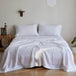Simple&Opulence 3/4 Pcs 100% Bed Linen Sheet Set Embroidery Washed Natural French Flax Soft Breathable Comforter Sheets Sets - Sleep Galleria