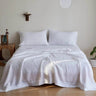 Simple&Opulence 3/4 Pcs 100% Bed Linen Sheet Set Embroidery Washed Natural French Flax Soft Breathable Comforter Sheets Sets - Sleep Galleria