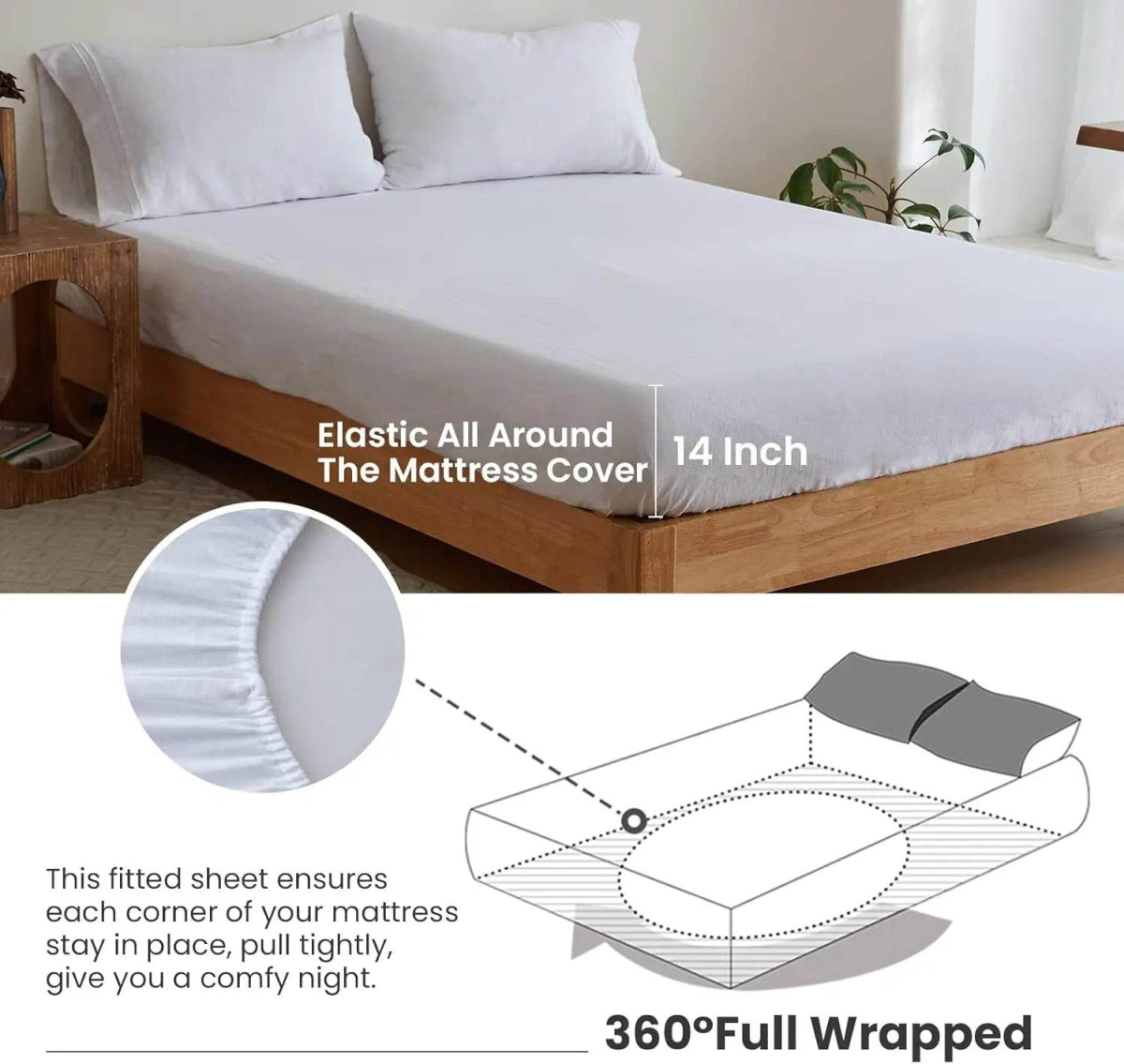 Simple&Opulence 3/4 Pcs 100% Bed Linen Sheet Set Embroidery Washed Natural French Flax Soft Breathable Comforter Sheets Sets - Sleep Galleria
