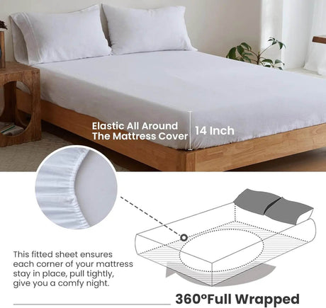 Simple&Opulence 3/4 Pcs 100% Bed Linen Sheet Set Embroidery Washed Natural French Flax Soft Breathable Comforter Sheets Sets - Sleep Galleria