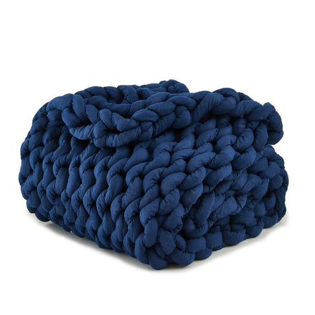 Simple&Opulence Handmade Chunky Knit Weighted Blanket for Adults, Cooling Heavy Cable Knitted Throw Blanket Home Decor for Sofa - Sleep Galleria