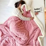 Soft Woolen Blanket for Bedding and Sofa, Warm Lamb Velvet Flannel Cover Blanket for Office, Air Conditioning and Nap - Sleep Galleria