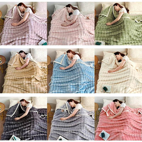 Solid Color Flannel Rabbit Fur Blanket Nap Cover Blanket Soft Sofa Blanket Coral Fleece Cover For Bedroom Manufacturer Wholesale - Sleep Galleria