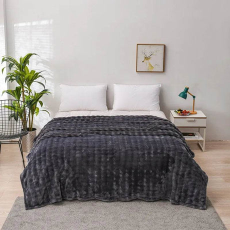 Solid Color Flannel Rabbit Fur Blanket Nap Cover Blanket Soft Sofa Blanket Coral Fleece Cover For Bedroom Manufacturer Wholesale - Sleep Galleria