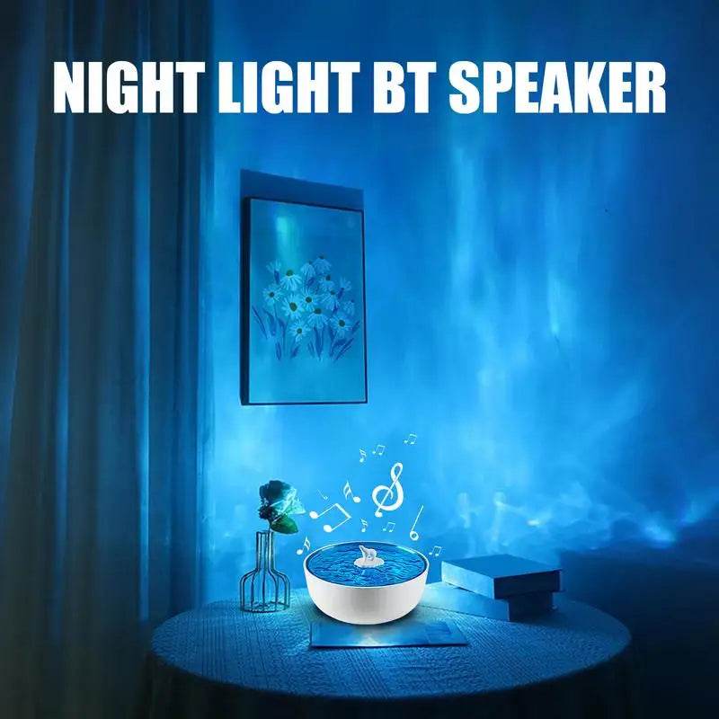 Speaker With Lights White Noise Speaker Lamp Wireless Projector Decorative Night Lamp Projector Home Decorations For Living Room - Omega Lifestyles