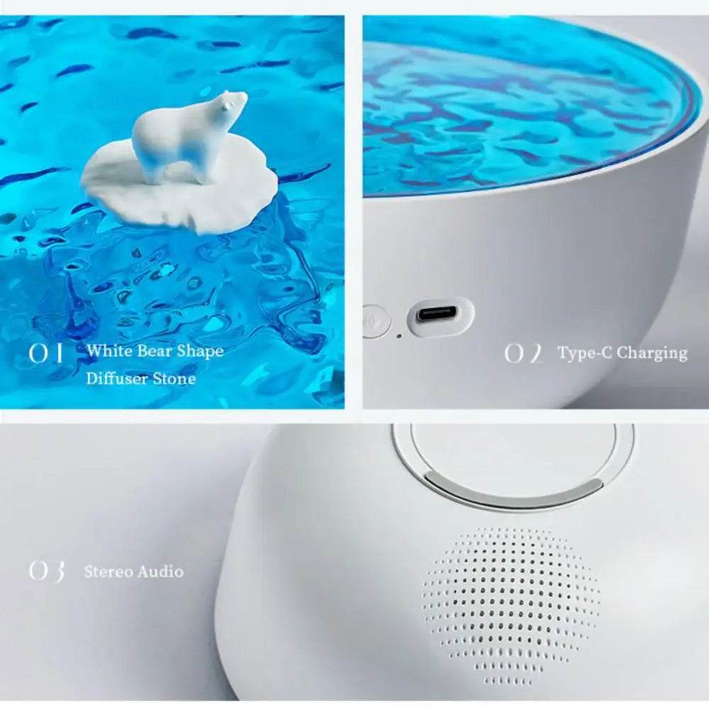 Speaker With Lights White Noise Speaker Lamp Wireless Projector Decorative Night Lamp Projector Home Decorations For Living Room - Omega Lifestyles