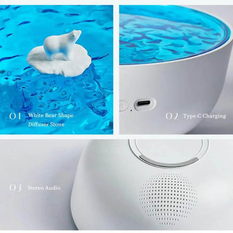 Speaker With Lights White Noise Speaker Lamp Wireless Projector Decorative Night Lamp Projector Home Decorations For Living Room - Sleep Galleria