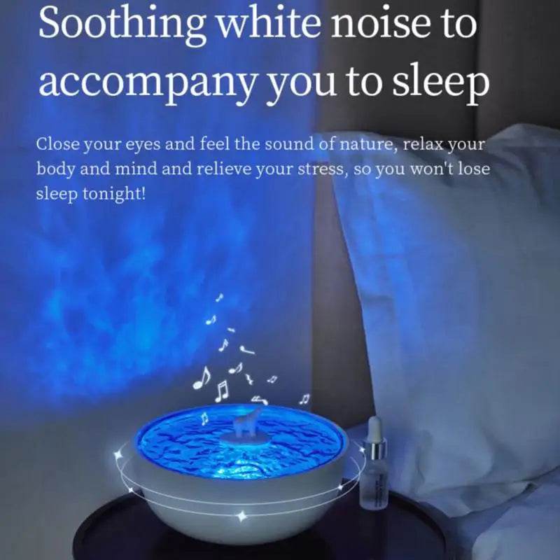 Speaker With Lights White Noise Speaker Lamp Wireless Projector Decorative Night Lamp Projector Home Decorations For Living Room - Omega Lifestyles