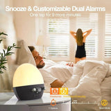 Sunrise Alarm Clock Bluetooth Speaker White Noise Machine Dual Alarms Snooze Function Dimmable Night Light Heavy Sleepers - Omega Lifestyles