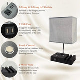 SZRSTH 15.7" Bedside Table Lamp for Bedroom, Dual Fast USB Charging Ports, Fully Dimmable Nightstand Lamps - Sleep Galleria - Sleep Galleria