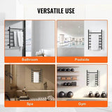 Towel Warmer Heated Rack Wall Mounted Bathroom Electric Plug in Drying 6 Bars Matte Black - Sleep Galleria
