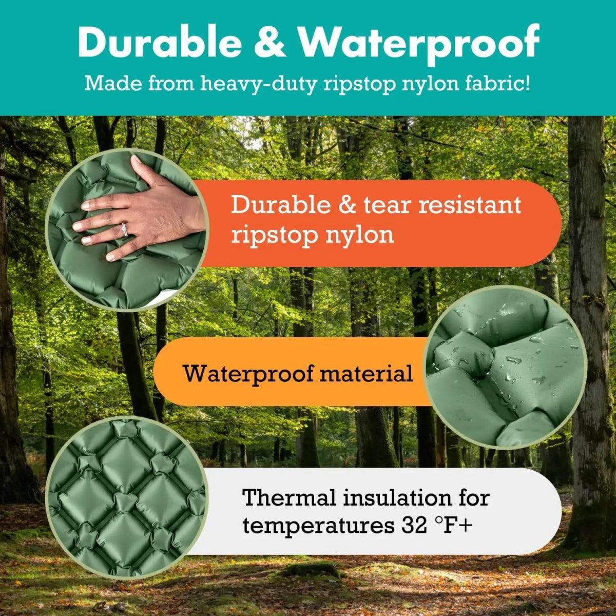 Ultralight Sleeping Pad - Inflatable Sleeping Mat for Camping, Hiking, Backpacking - 74x22 Inches Compact Air Mattress - Omega Lifestyles