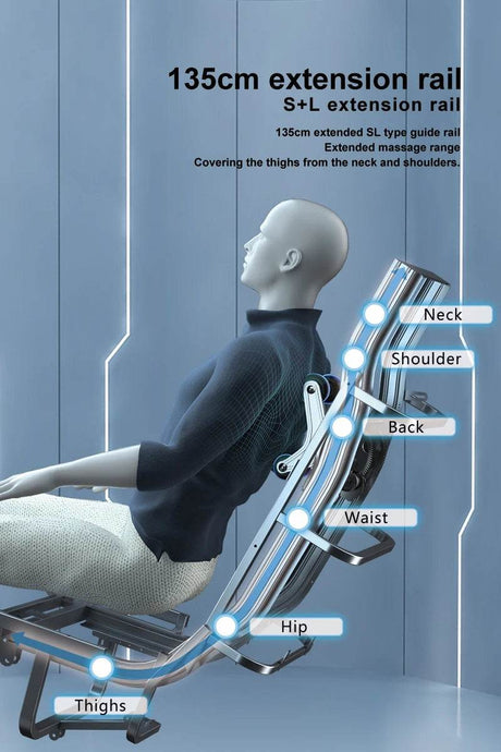 USA Local Delivery 135cmSL Shiatsu 4D Heating Airbag Zero Gravity full body Massage Chair Home Office Chair - Sleep Galleria