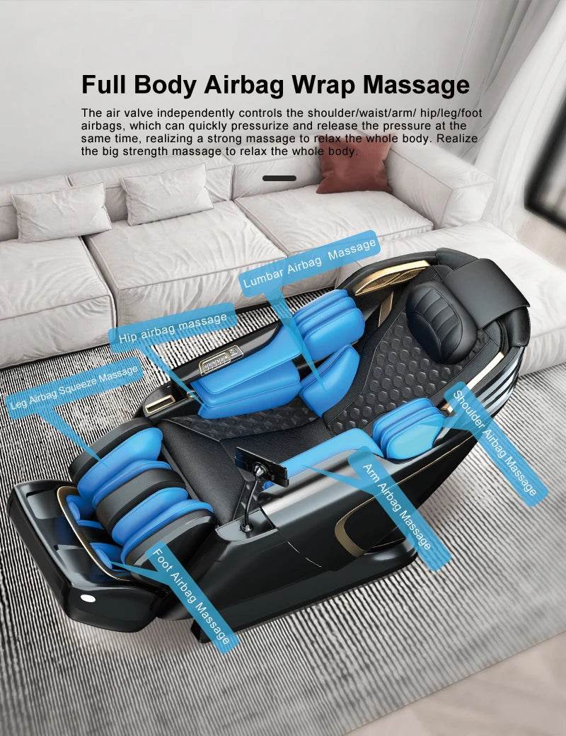 USA Local Delivery 135cmSL Shiatsu 4D Heating Airbag Zero Gravity full body Massage Chair Home Office Chair - Sleep Galleria
