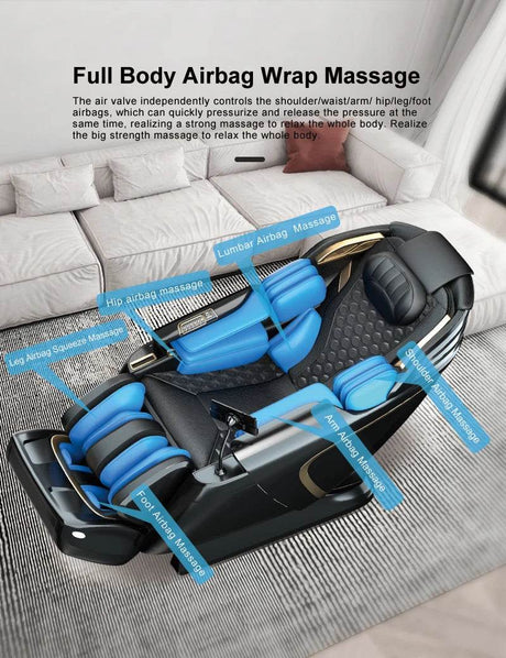 USA Local Delivery 135cmSL Shiatsu 4D Heating Airbag Zero Gravity full body Massage Chair Home Office Chair - Sleep Galleria