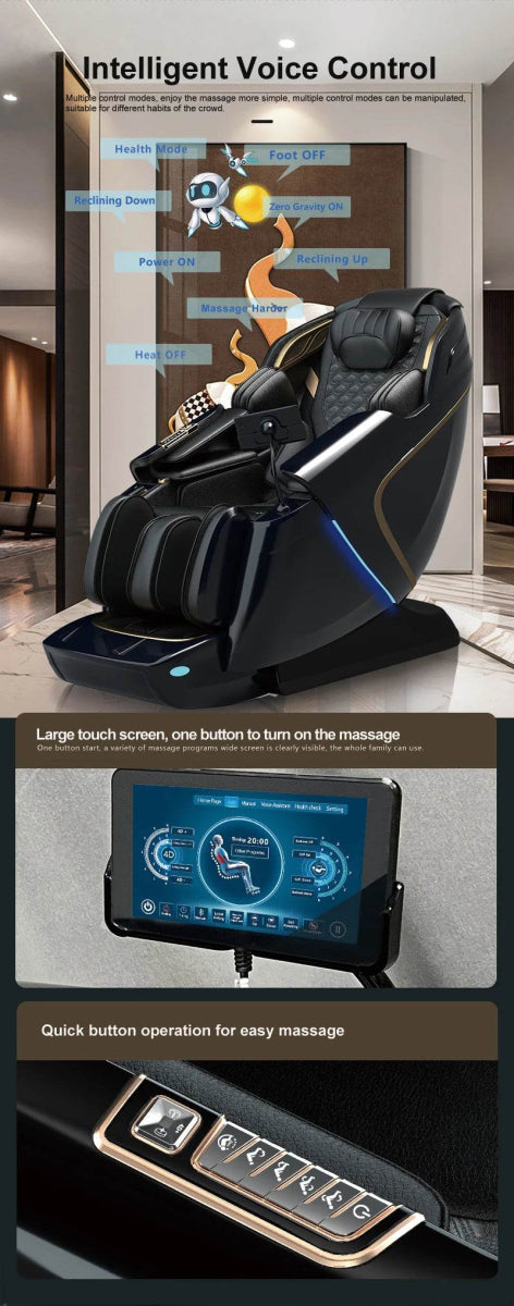 USA Local Delivery 135cmSL Shiatsu 4D Heating Airbag Zero Gravity full body Massage Chair Home Office Chair - Sleep Galleria