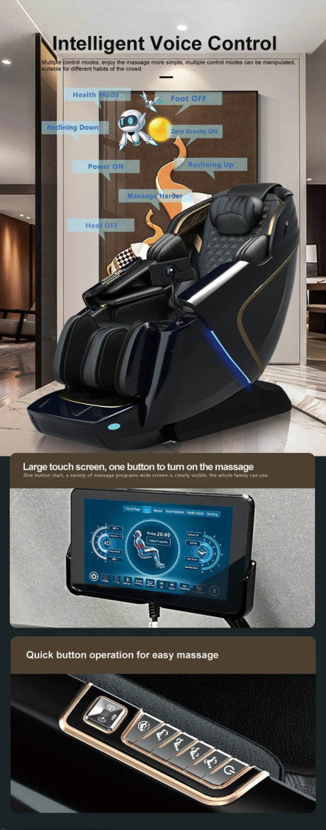 USA Local Delivery 135cmSL Shiatsu 4D Heating Airbag Zero Gravity full body Massage Chair Home Office Chair - Sleep Galleria