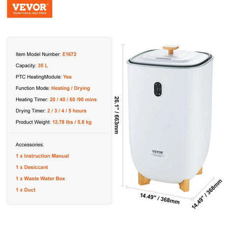 VEVOR 35L Towel Warmer Luxury Large Towel Warmer Bucket with Drying Modes & LED Screen for Bathroom Spa Bathrobe Blanket - Sleep Galleria