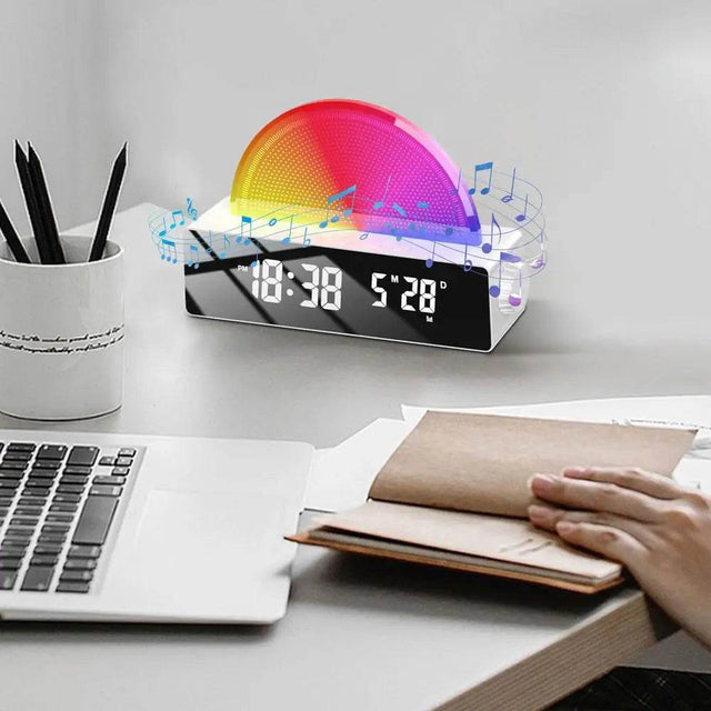Wake Up Light Sunrise Alarm Clock Wake-up Atmosphere Night Light Smart Alarm Clock Alarm Clocks For Bedrooms Multi-Color Display - Omega Lifestyles