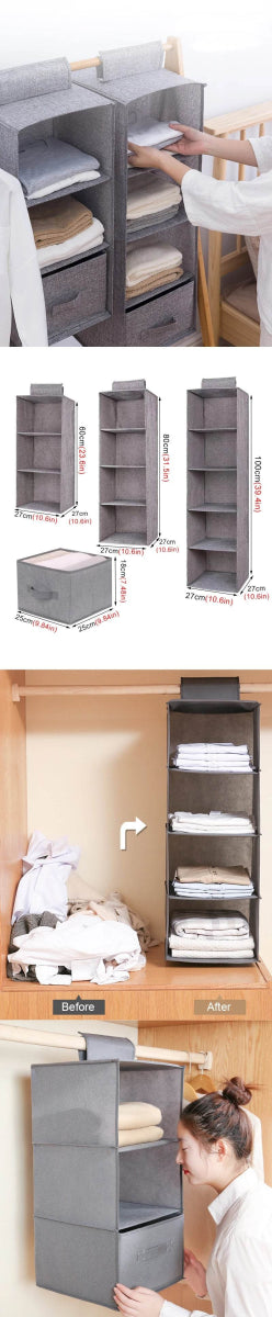 Wardrobe Hanging Storage Bag Interlayer Drawer Type Clothes Clothes Organizer Collapsible Storage Shelves Closet Organizer - Sleep Galleria
