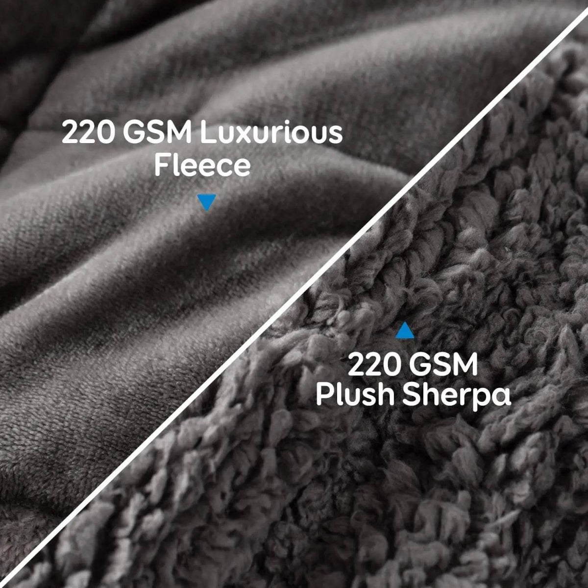 Weighted Blanket 15 lbs Queen Size 60x80 inches, Flannel Shaggy Sherpa Weighted Blanket for Adults Comfortable Weighted Blankets - Omega Lifestyles