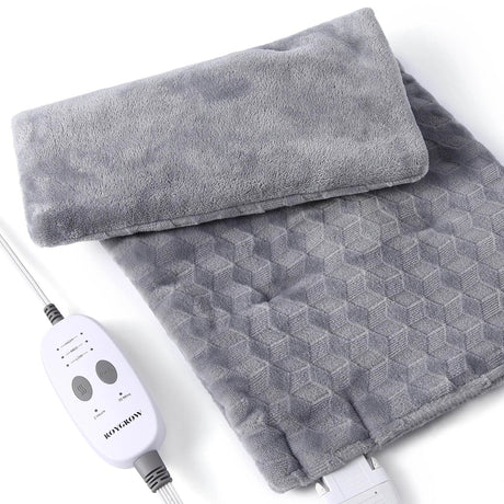 Weighted Heating Pad with Massager, Electric Heating Pad for Back with Massaging Vibration, 3 Heating Levels & 3 Massage Types - Omega Lifestyles