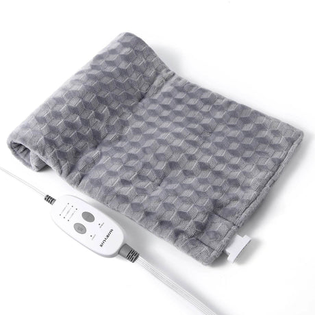 Weighted Heating Pad with Massager, Electric Heating Pad for Back with Massaging Vibration, 3 Heating Levels & 3 Massage Types - Omega Lifestyles