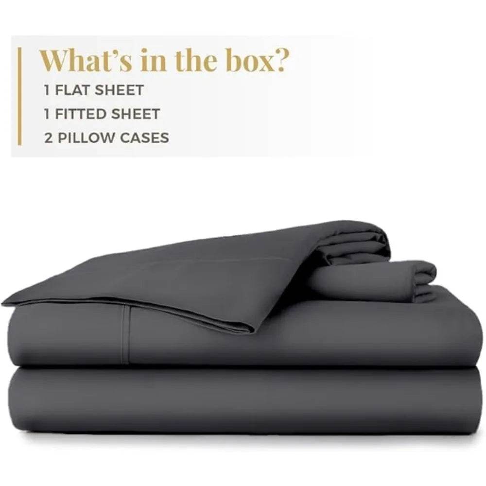 WESTBROOKE Lush Sateen 100% Cotton Sheet Set | King Size Sateen Sheets - 4 Piece Long Staple Cotton Bedding Set with Elasticized - Omega Lifestyles