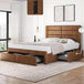Yaheetech King Size Bed Frame with 2 USB Charging Station/Port for Type A&Type C/4 Storage Drawers, Leather Upholstered Platform - Sleep Galleria