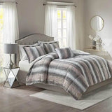 Zuri Soft Plush Comforter Set, Faux Fur Animal Stripes Design, Faux Mink On The Reverse, Modern All Season Bedding Set with Mat - Omega Lifestyles