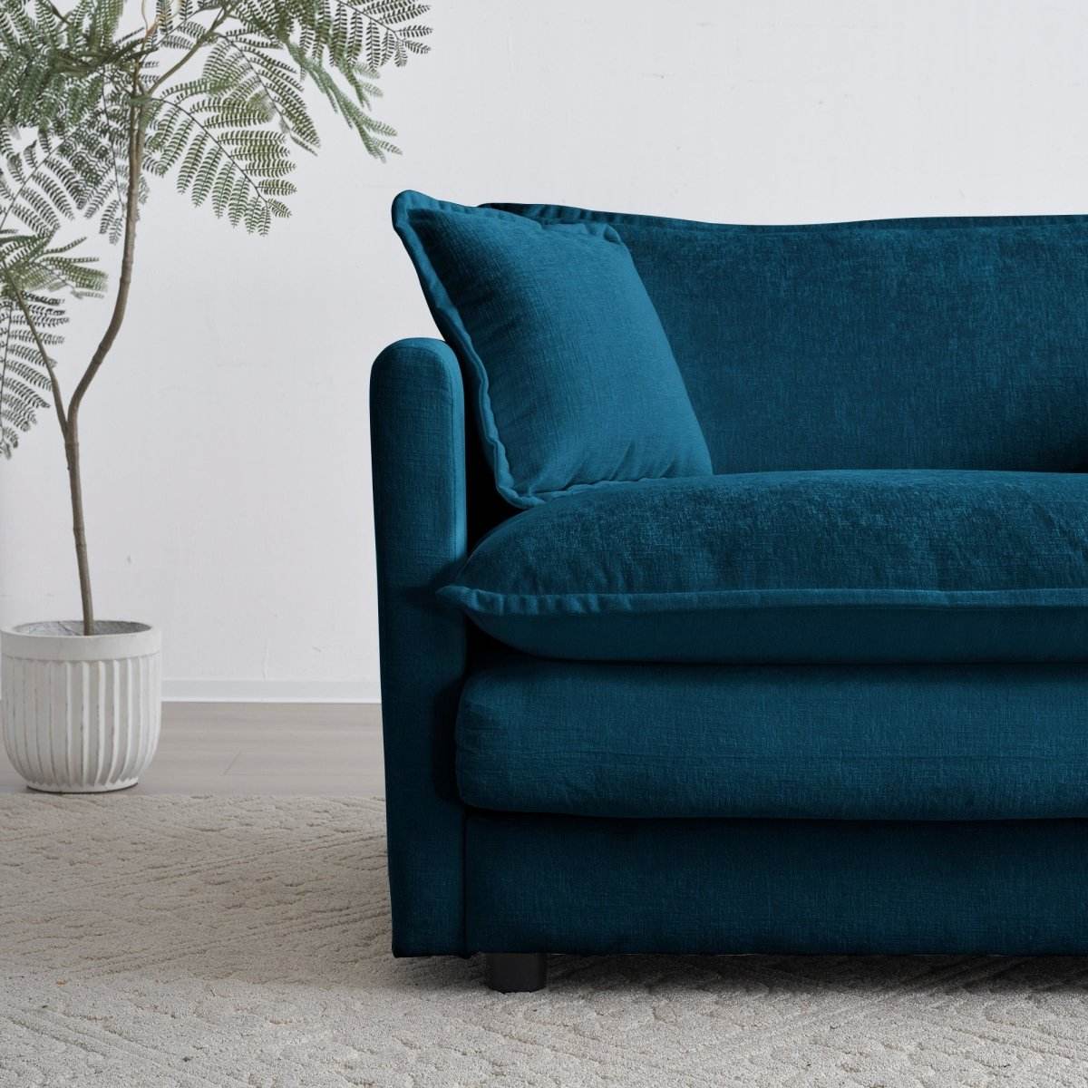 2-Piece Blue Chenille Upholstered Loveseat And Chair Set - Sleep Galleria