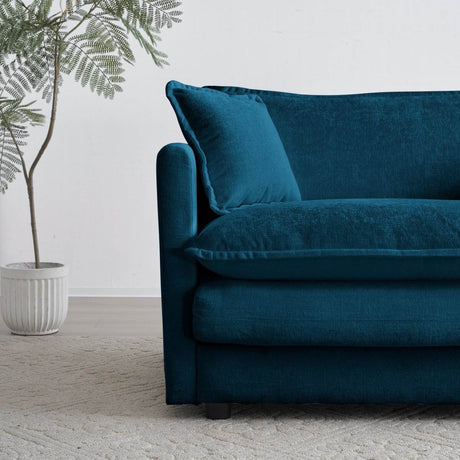 2-Piece Blue Chenille Upholstered Loveseat And Chair Set - Sleep Galleria