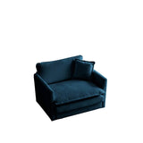 2-Piece Blue Chenille Upholstered Loveseat And Chair Set - Sleep Galleria