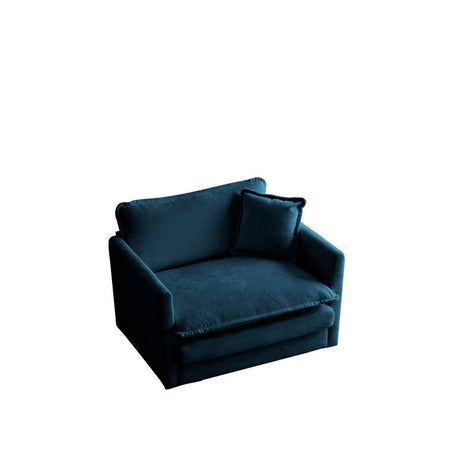 2-Piece Blue Chenille Upholstered Loveseat And Chair Set - Sleep Galleria
