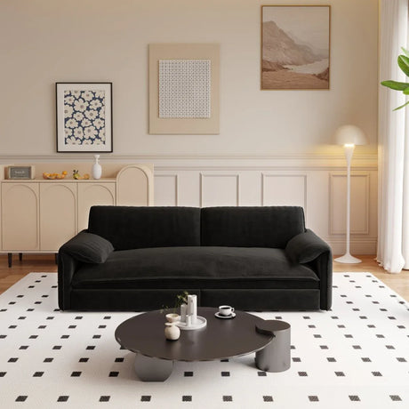 3-In-1 Convertible Velvet Queen Sleeper Sofa Bed With Storage - Omega Lifestyles