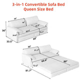 3-In-1 Convertible Velvet Queen Sleeper Sofa Bed With Storage - Omega Lifestyles