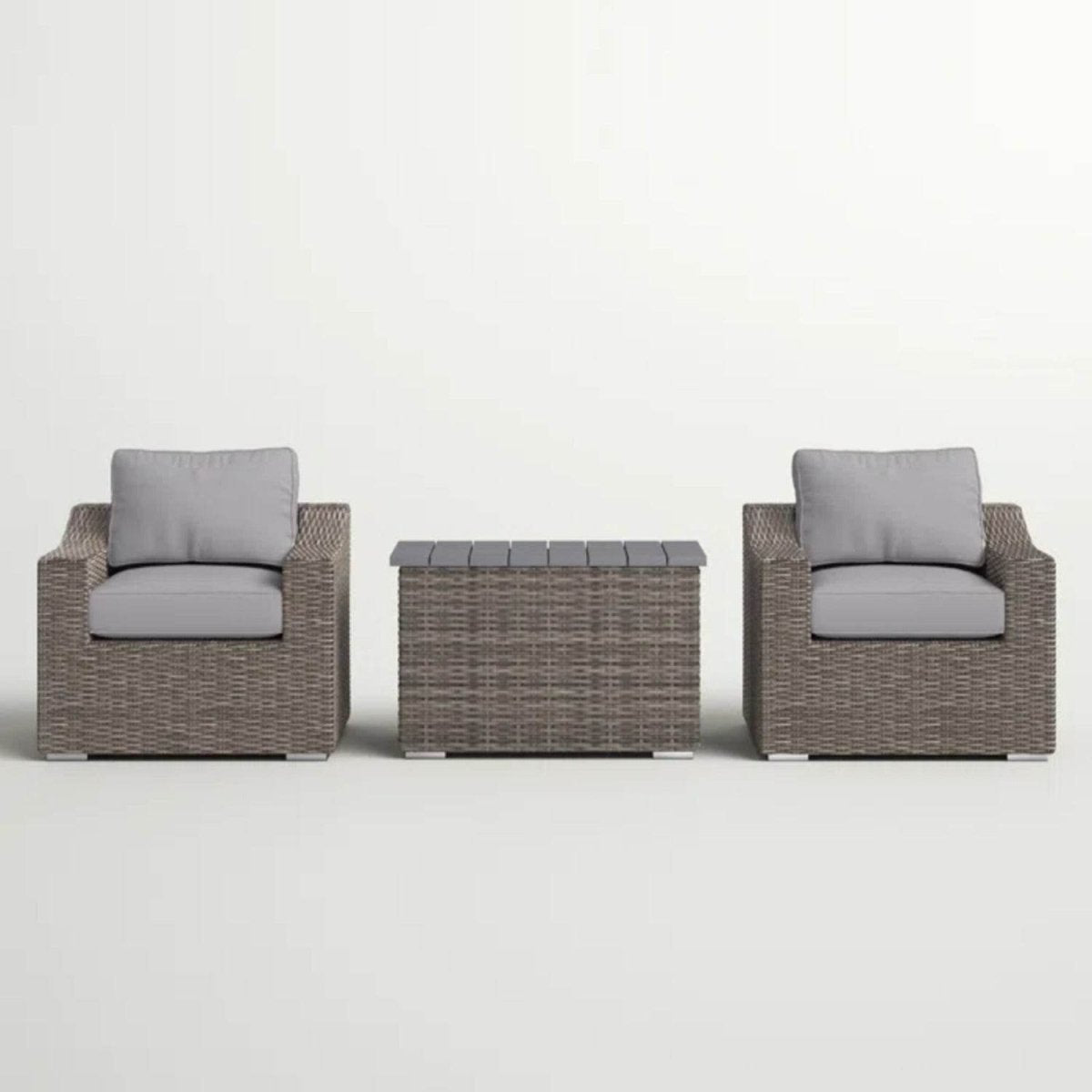 3 - Piece Chic Rattan Wicker Outdoor Seating Group - Slumberine - Omega Lifestyles