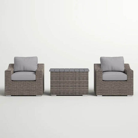 3 - Piece Chic Rattan Wicker Outdoor Seating Group - Slumberine - Omega Lifestyles